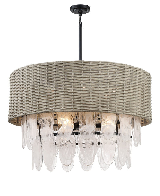 Breakers Isle Nine Light Pendant in Coal