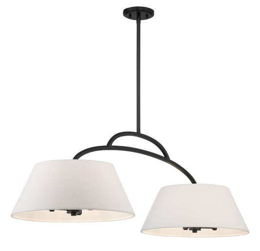 Headington Six Light Island Pendant in Coal