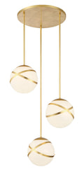 Batignolles Three Light Pan Pendant in Spring Gold Leaf