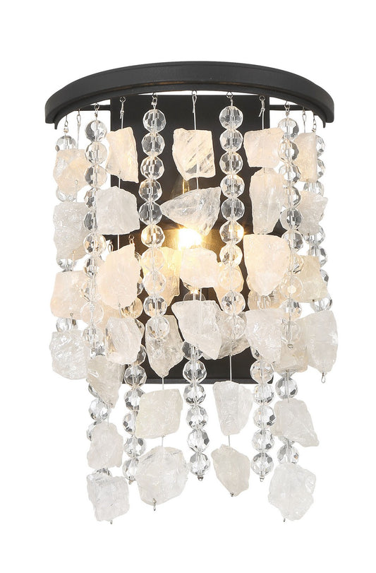 Shimmering Elegance One Light Wall Sconce in Sand Coal