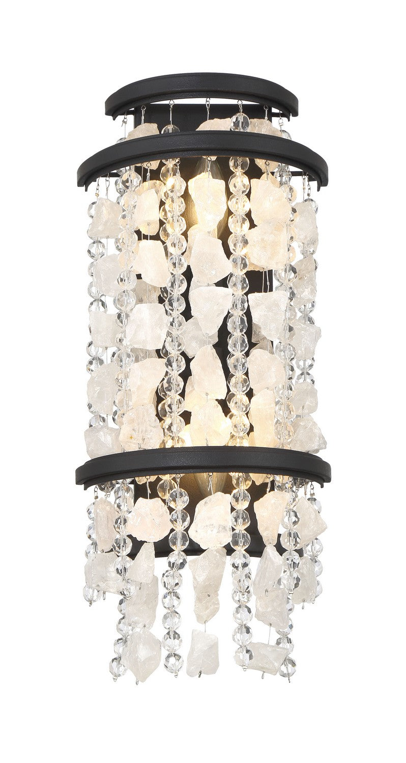 Shimmering Elegance Two Light Wall Sconce in Sand Coal