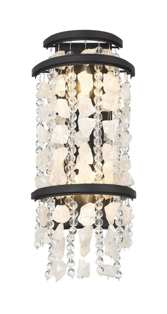 Shimmering Elegance Two Light Wall Sconce in Sand Coal