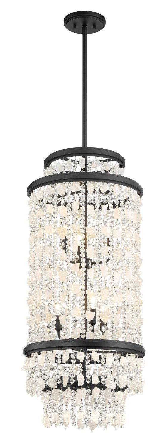 Shimmering Elegance Six Light Foyer Pendant in Sand Coal