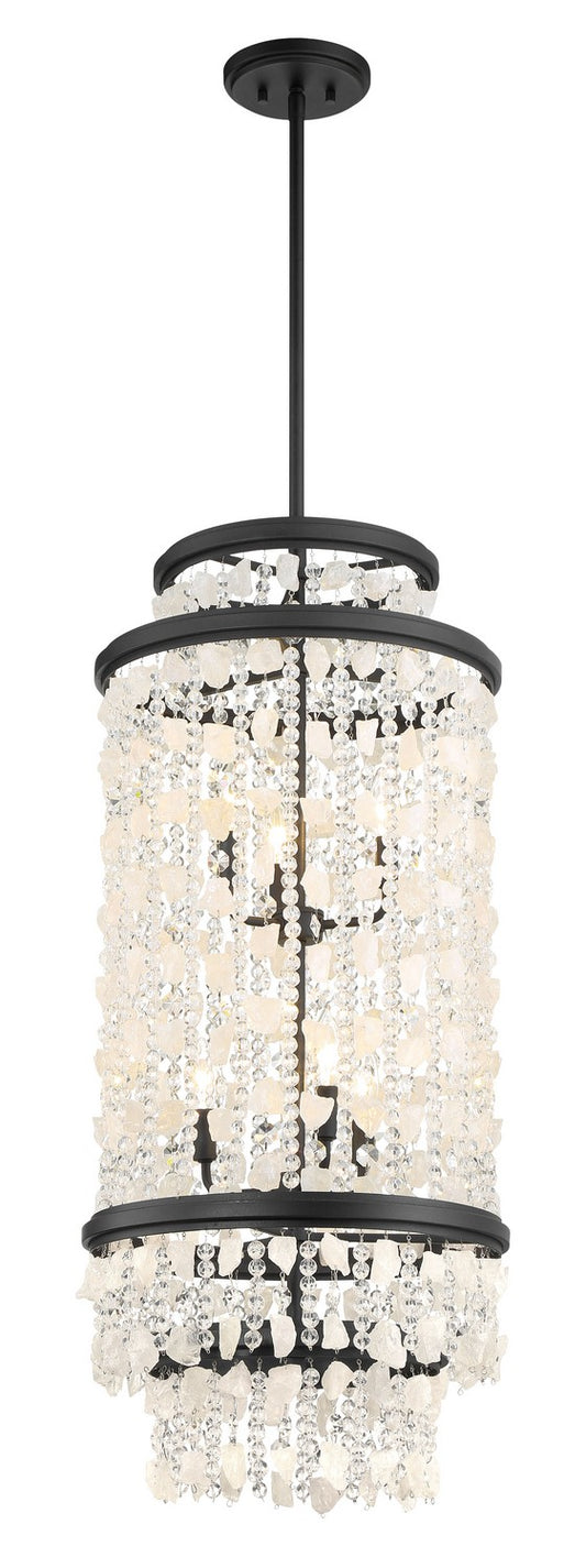 Shimmering Elegance Six Light Foyer Pendant in Sand Coal