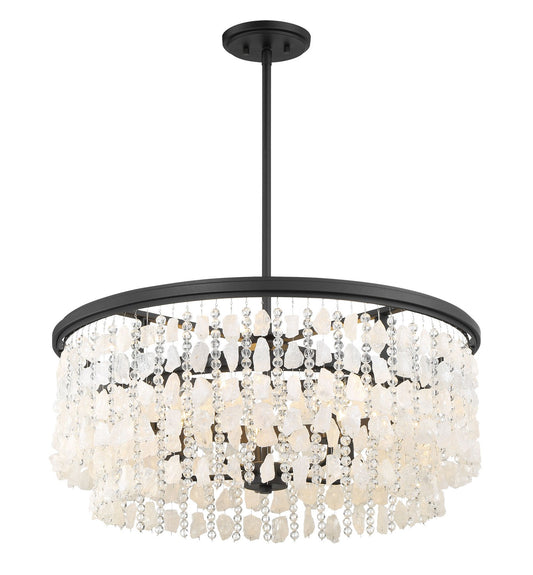 Shimmering Elegance Five Light Chandelier in Sand Coal