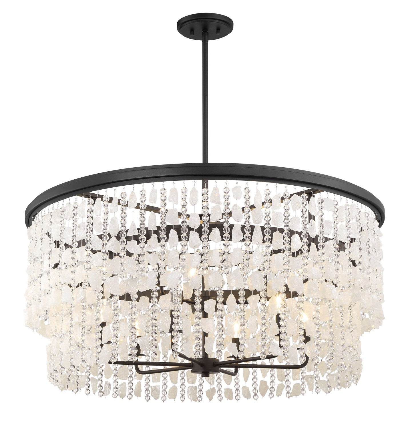 Shimmering Elegance Nine Light Chandelier in Sand Coal