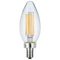 (4-Pack) Satco S11345 8W LED C11 Candle Bulb, E12 Base, 5000K, 760 Lumens, Clear