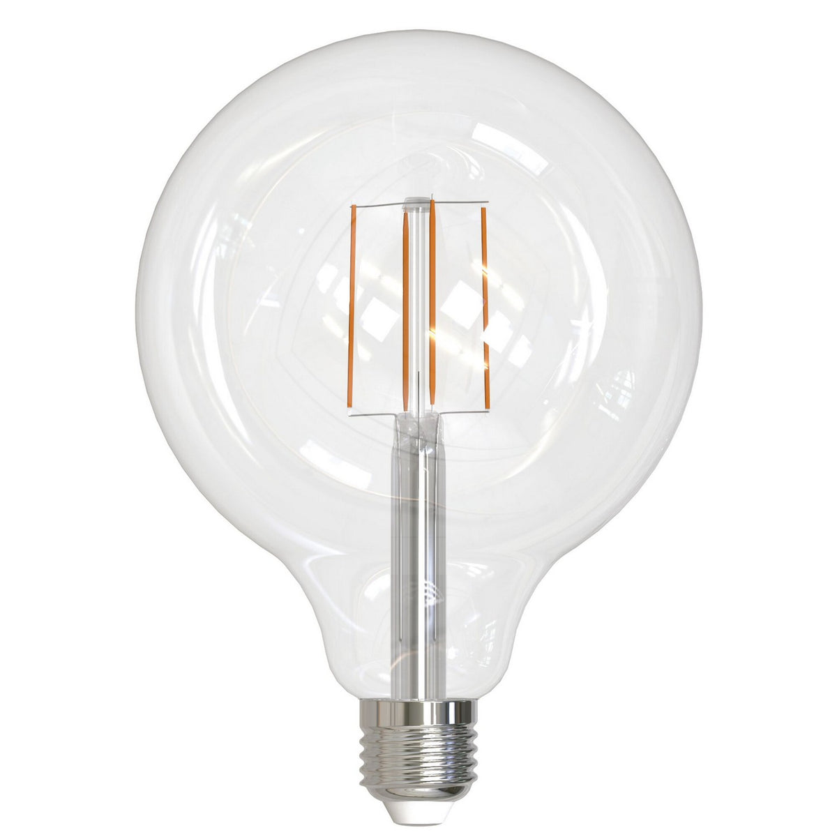 (4-Pack) Bulbrite 776879 8.5W LED G40 Globe Bulb, E26 Medium Base, 3000K, 800 Lumens, Clear
