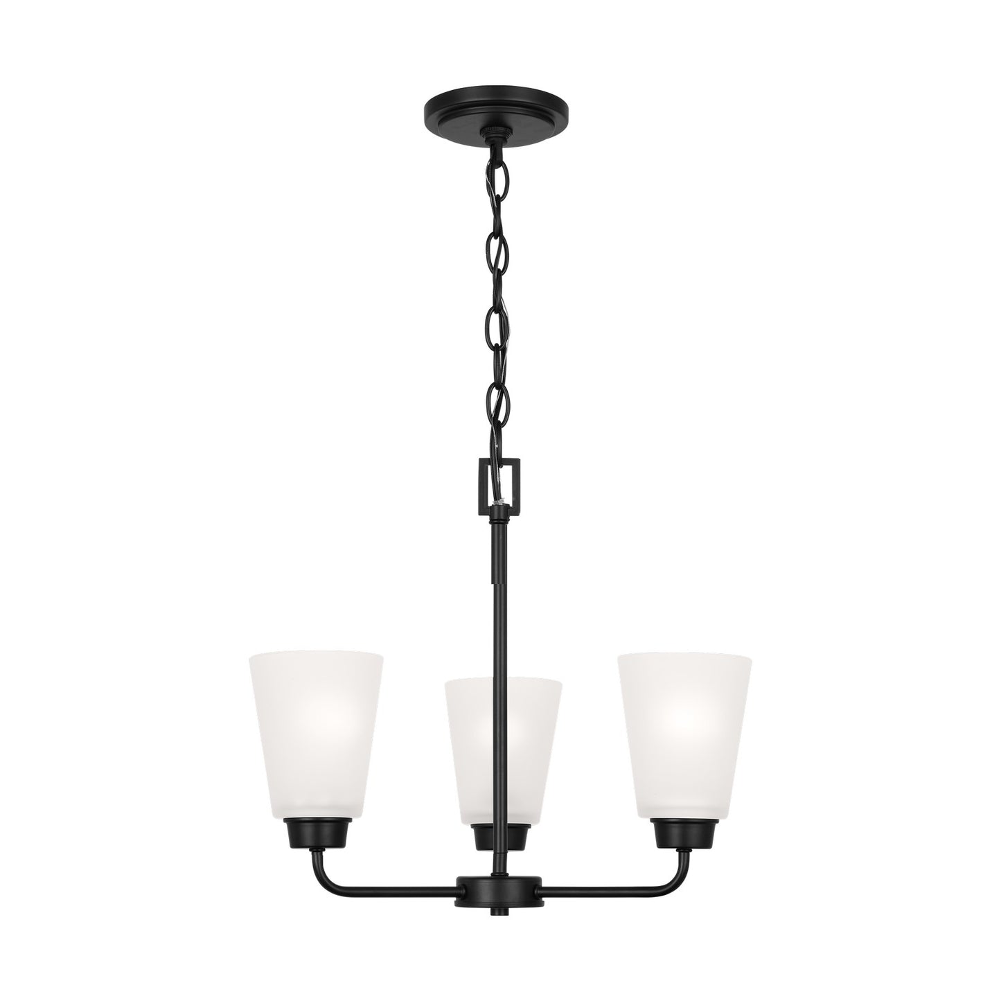 Kerrville Three Light Chandelier in Midnight Black