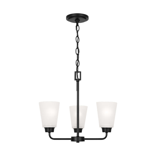 Kerrville Three Light Chandelier in Midnight Black