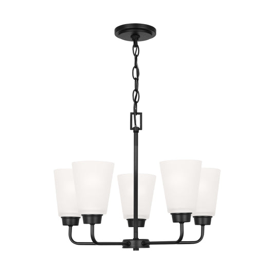Kerrville Five Light Chandelier in Midnight Black