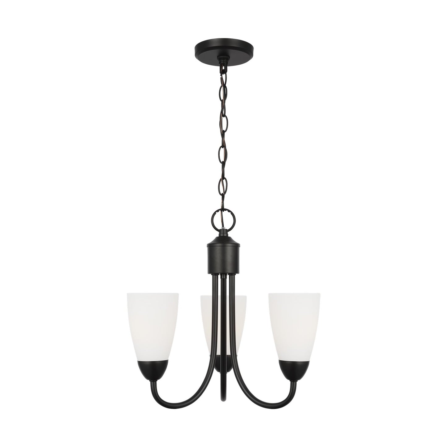 Seville Three Light Chandelier in Midnight Black