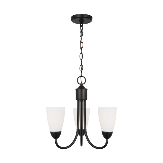 Seville Three Light Chandelier in Midnight Black