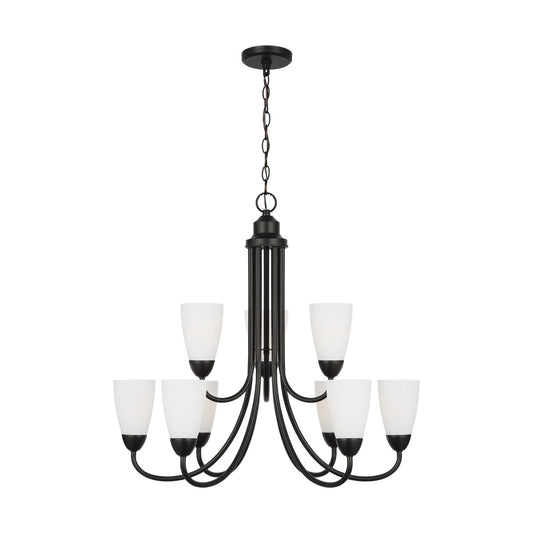 Seville Nine Light Chandelier in Midnight Black
