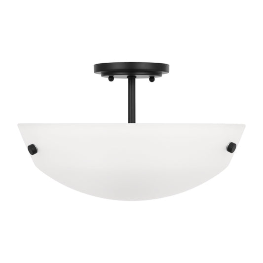 Kerrville Two Light Semi-Flush Convertible Pendant in Midnight Black