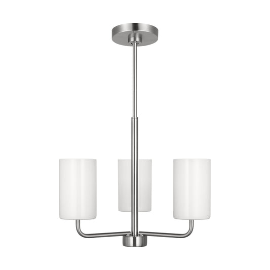 Rhett Three Light Chandelier in Brushed Steel