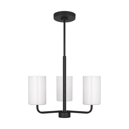 Rhett Three Light Chandelier in Midnight Black