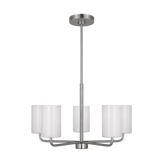 Rhett Five Light Chandelier in Brushed Steel
