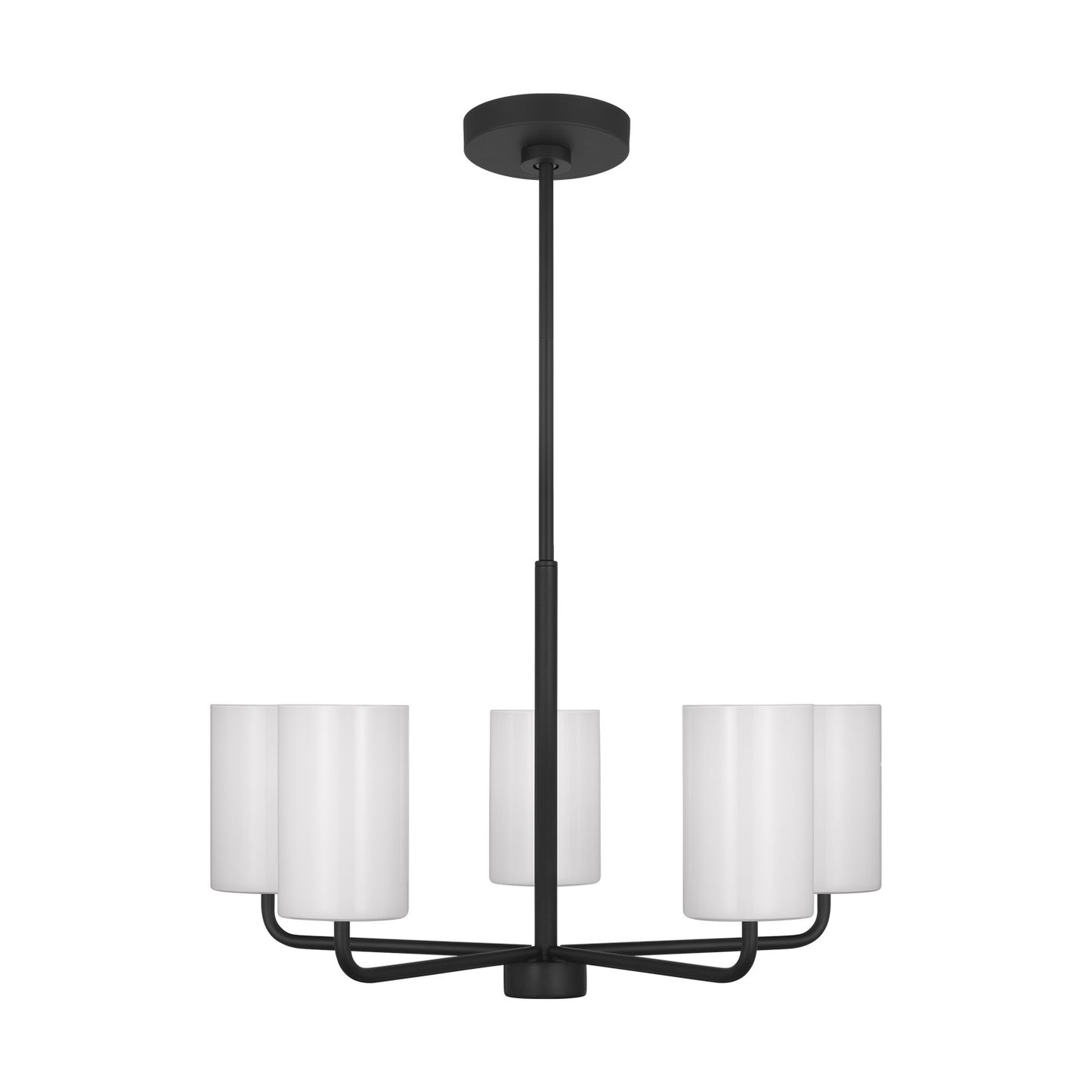 Rhett Five Light Chandelier in Midnight Black