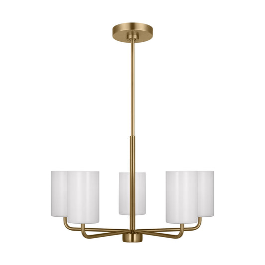 Rhett Five Light Chandelier in Satin Brass