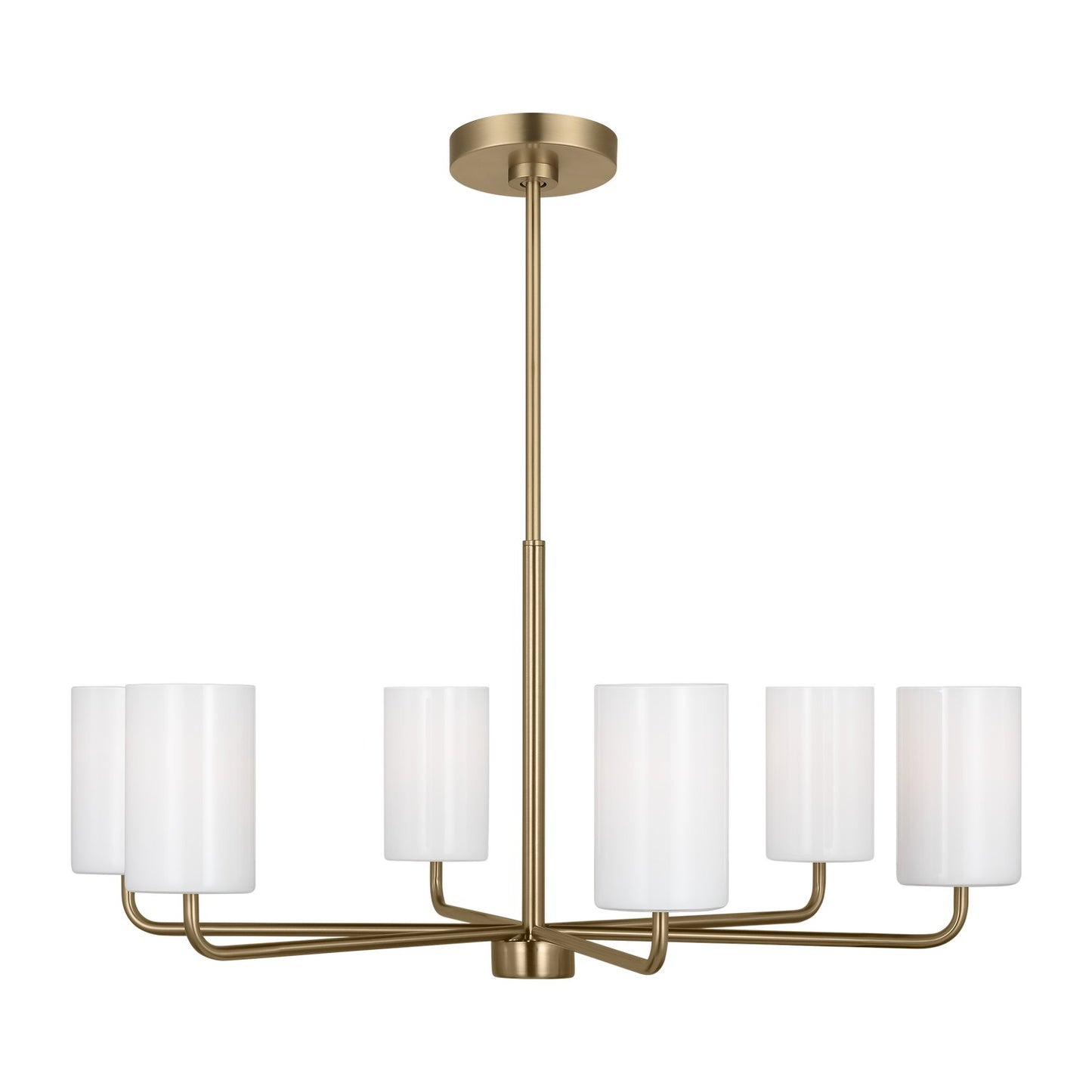 Rhett Six Light Chandelier in Satin Brass