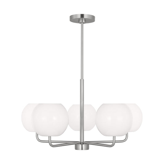 Rory Five Light Chandelier in Brushed Steel