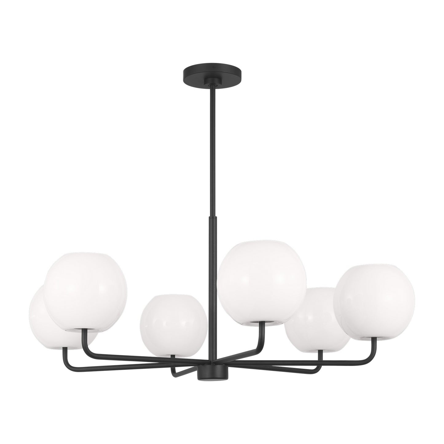 Rory Six Light Chandelier in Midnight Black