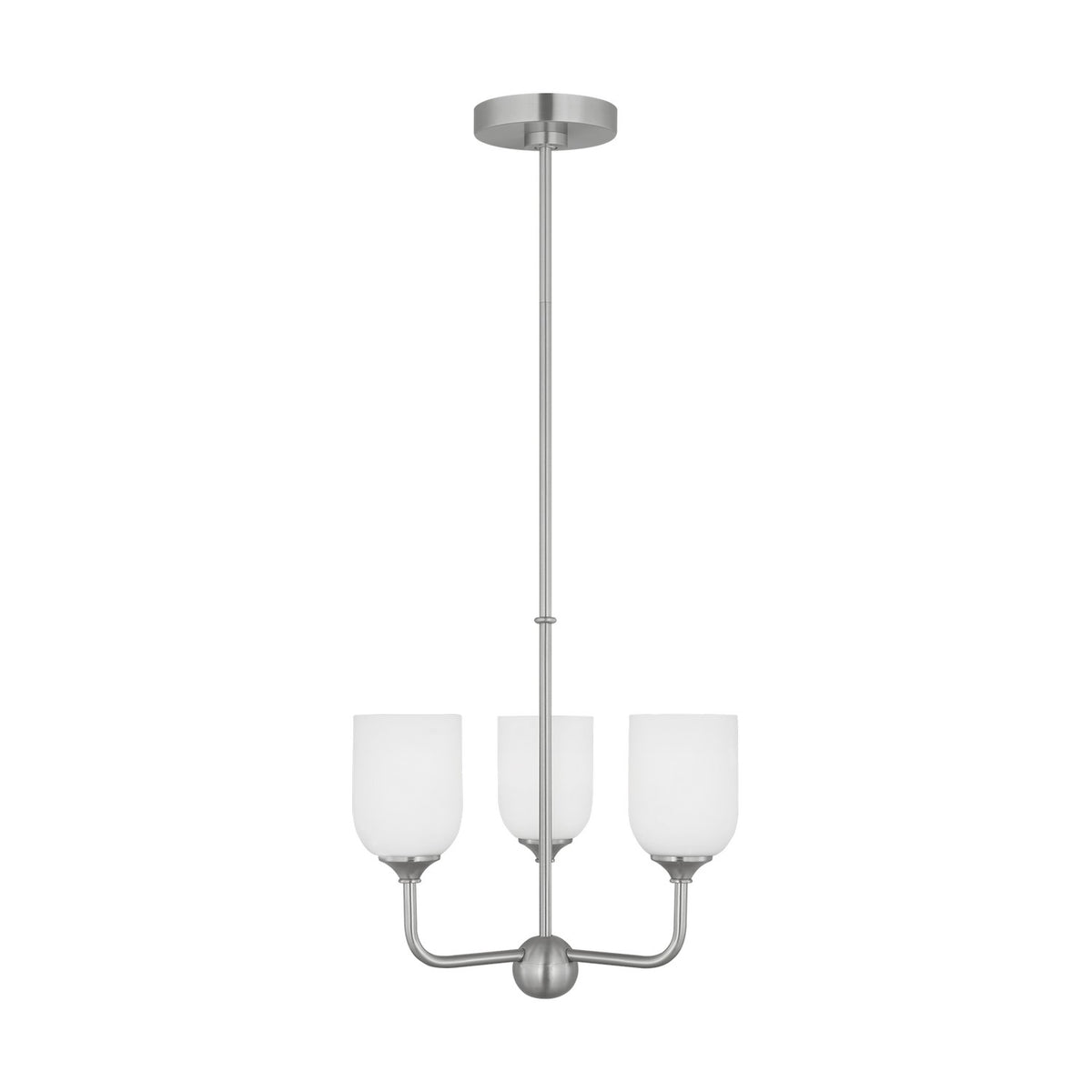 Generation Lighting - GLC1073BS - Three Light Chandelier - Emile - Brushed Steel