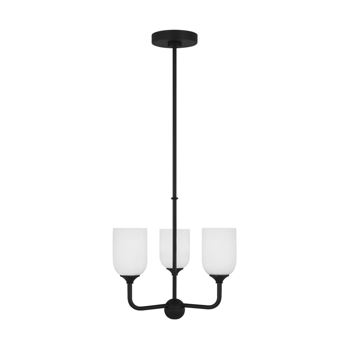 Emile Three Light Chandelier in Midnight Black
