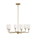 Generation Lighting - GLC1096SB - Six Light Chandelier - Emile - Satin Bronze