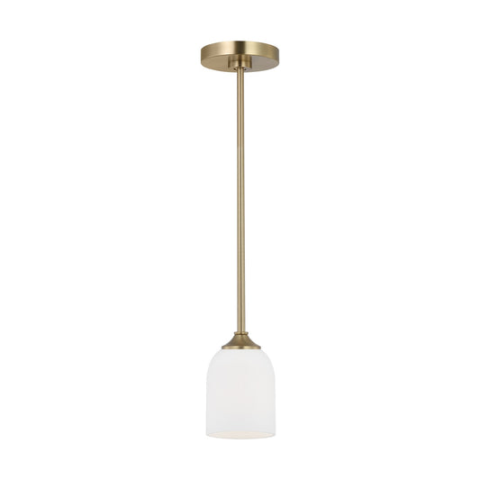 Emile One Light Mini Pendant in Satin Brass