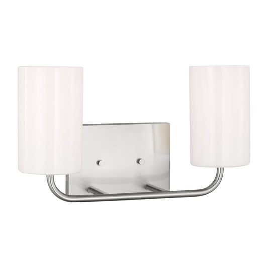 Rhett Two Light Vanity in Brushed Steel
