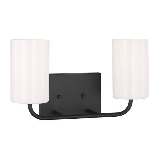 Generation Lighting - GLV1002MBK - Two Light Vanity - Rhett - Midnight Black