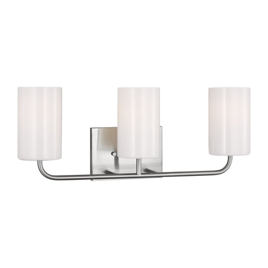 Rhett Three Light Vanity in Brushed Steel