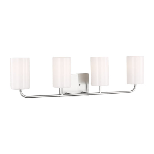 Rhett Four Light Vanity in Brushed Steel