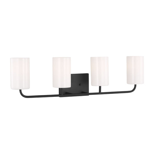 Generation Lighting - GLV1004MBK - Four Light Vanity - Rhett - Midnight Black