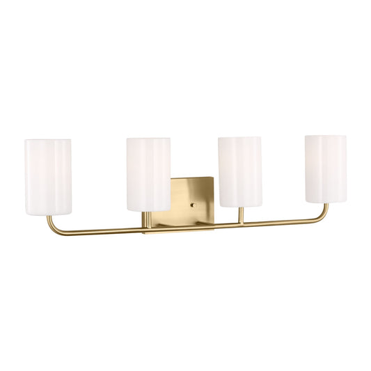 Rhett Four Light Vanity in Satin Brass