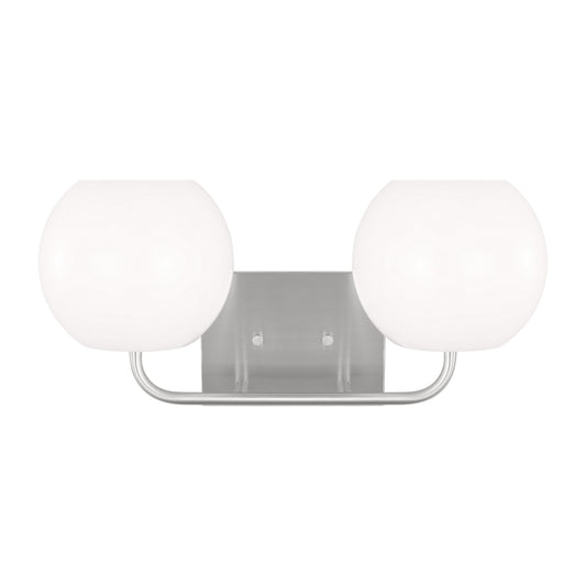 Rory Two Light Vanity in Brushed Steel