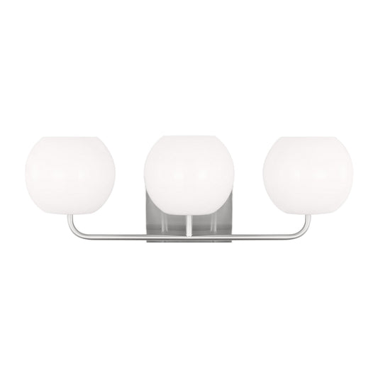 Rory Three Light Vanity in Brushed Steel