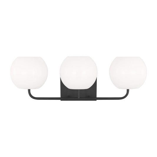 Generation Lighting - GLV1013MBK - Three Light Vanity - Rory - Midnight Black