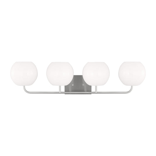 Rory Four Light Vanity in Brushed Steel