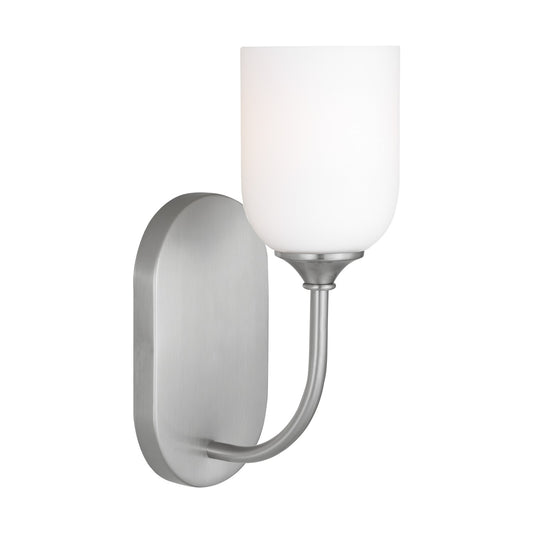 Emile One Light Vanity in Brushed Steel