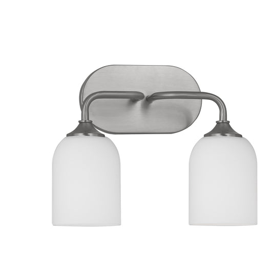 Emile Two Light Vanity in Brushed Steel