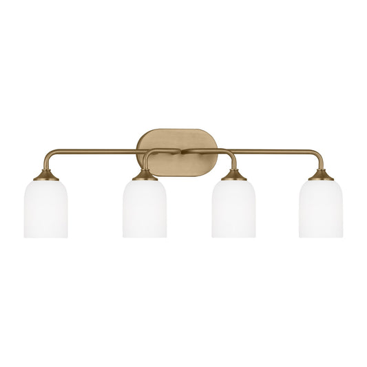 Emile Four Light Vanity in Satin Brass