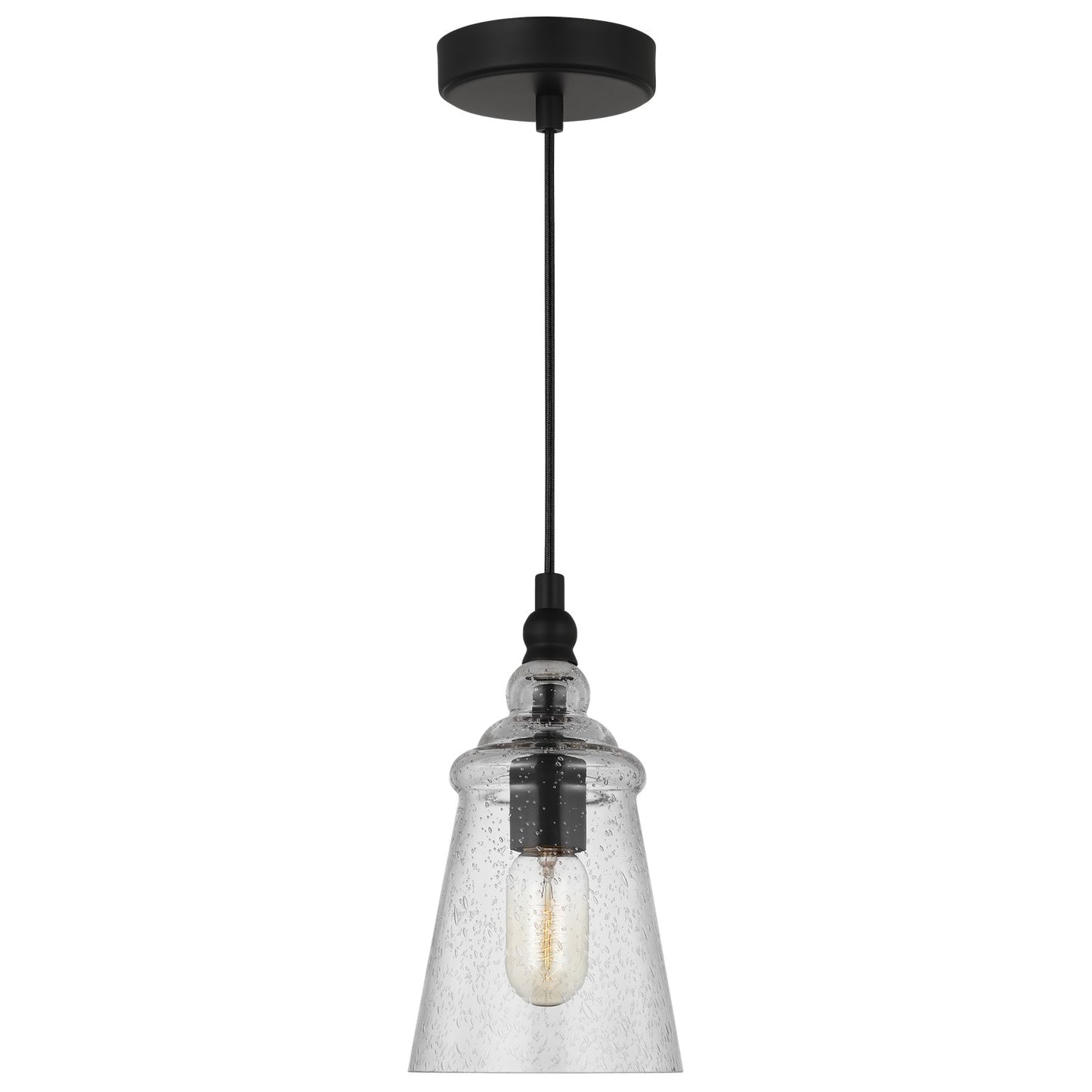 Generation Lighting - P1449MBK - One Light Mini Pendant - Loras - Midnight Black