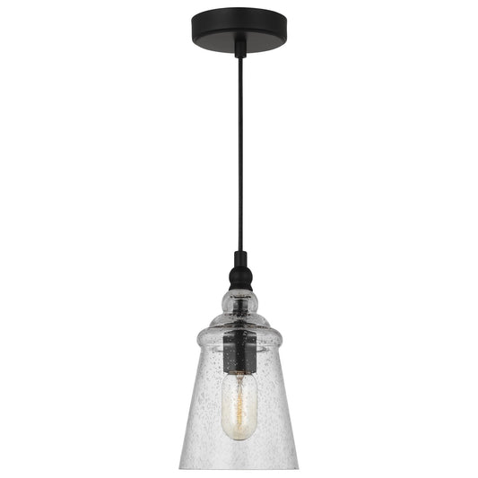 Loras One Light Mini Pendant in Midnight Black