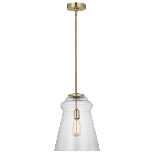 Loras One Light Pendant in Satin Brass