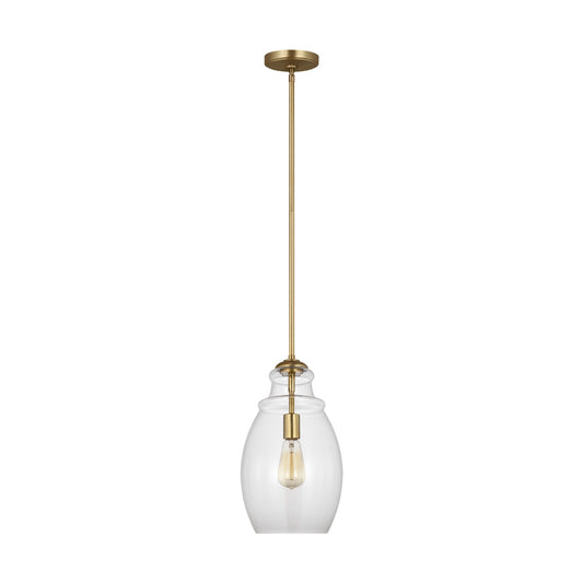 Marino One Light Pendant in Satin Brass