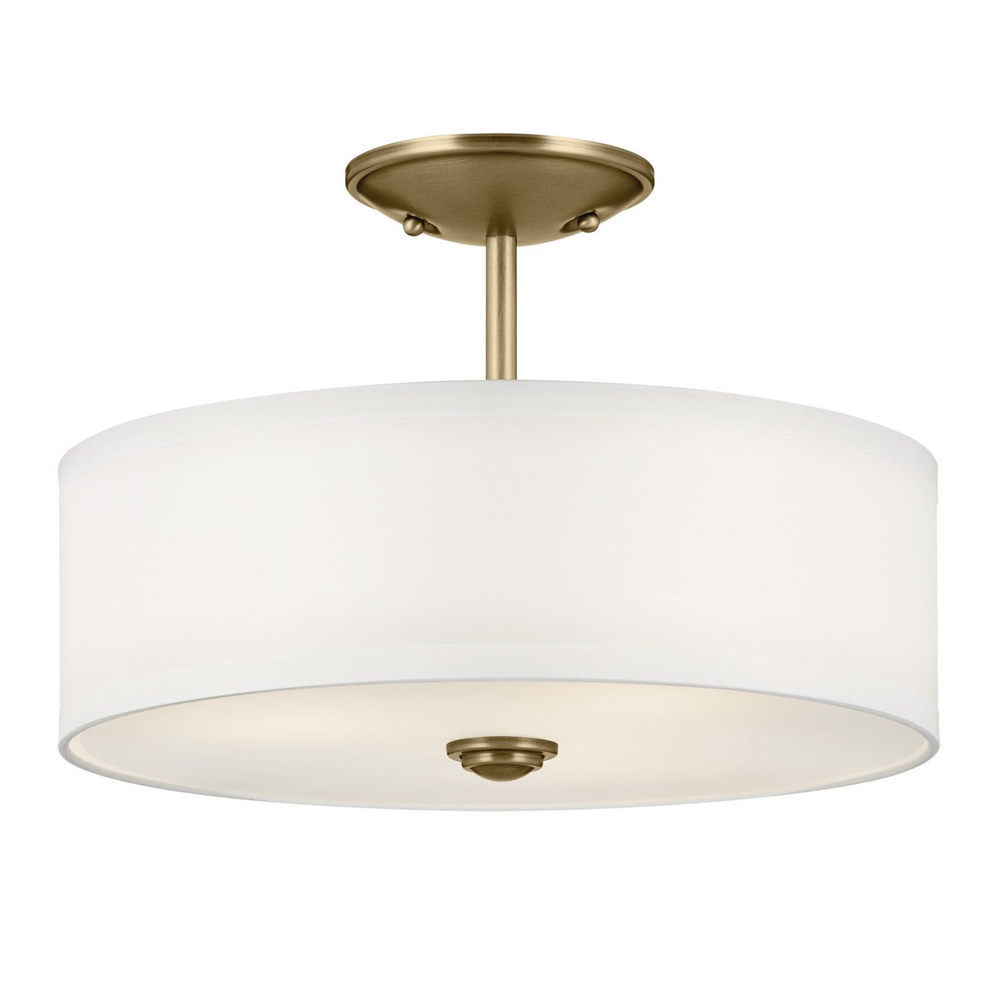 Shailene Three Light Semi Flush Mount in Natural Brass