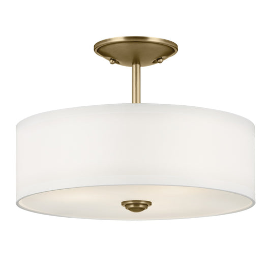 Shailene Three Light Semi Flush Mount in Natural Brass